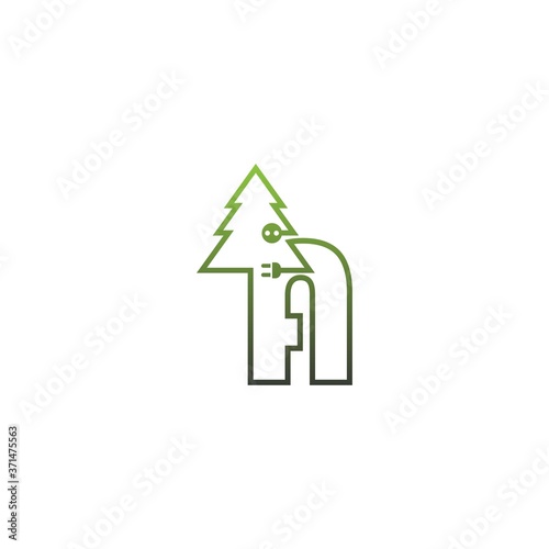 A Letter tree Logo, Concept Letter A + icon tree vector