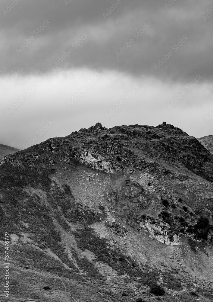 black and white mountain