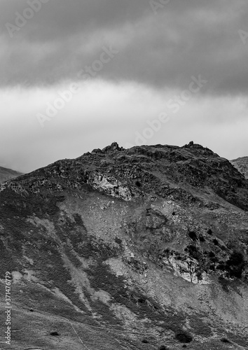 black and white mountain