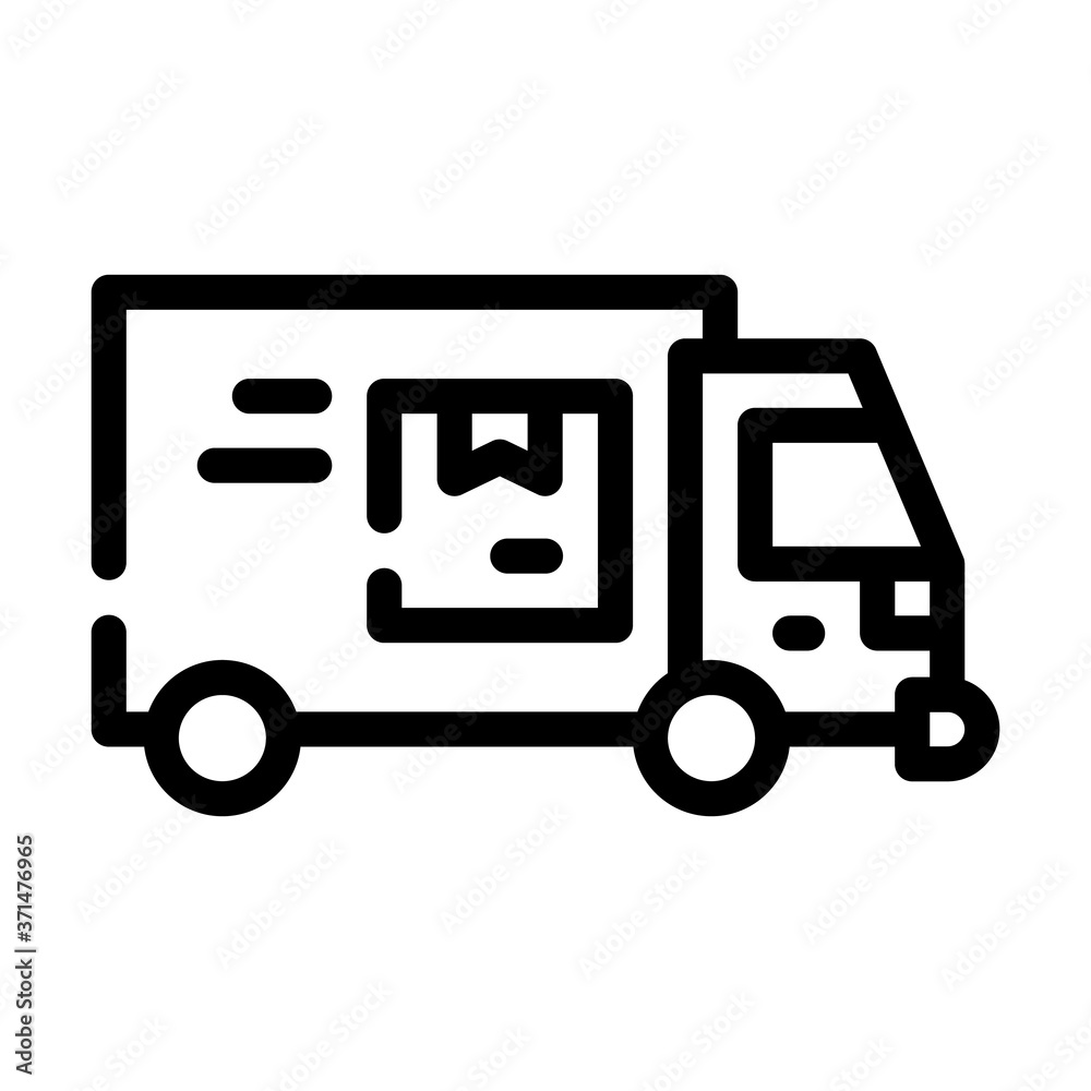 truck cargo delivering line icon vector illustration