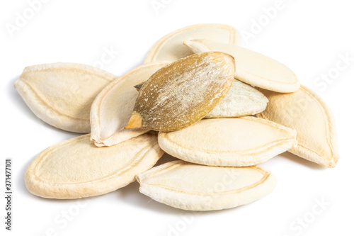 pumpkin seeds isolated on white background with clipping path