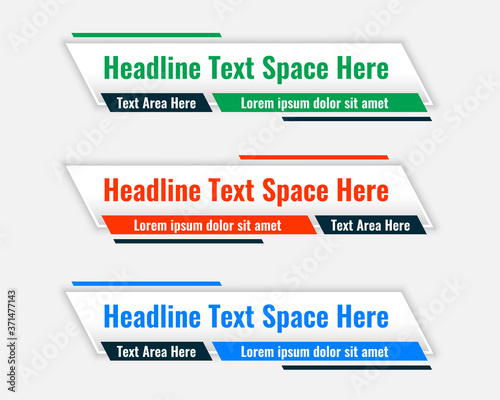 lower third wide banners with text space
