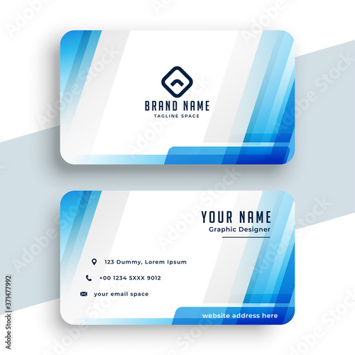 stylish blue business card modern design
