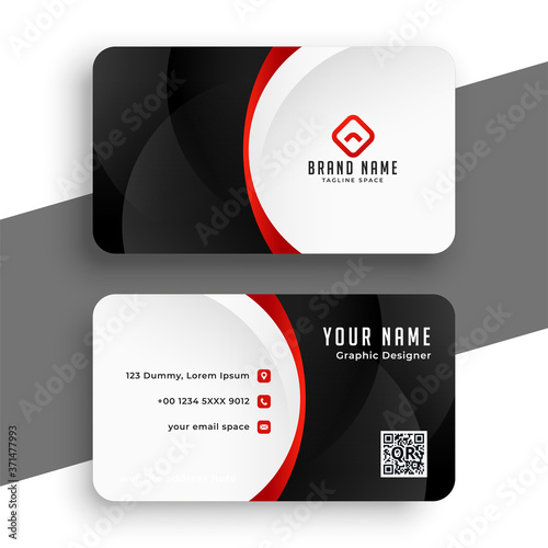corporate modern business card in red theme design
