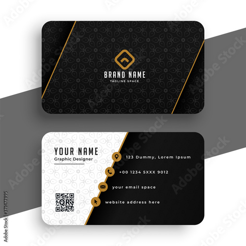 premium black and gold business card design template