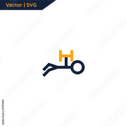Gymnastic graphic icon.