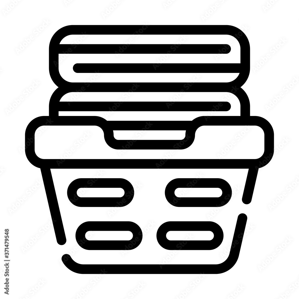 washed clean clothes in basket line icon vector illustration washed clean clothes in basket line icon vector illustration