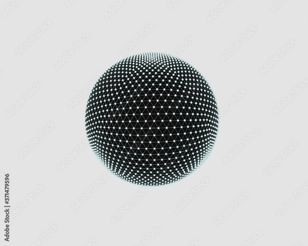 An black atomic array ball with small white balls An black atomic array ball with small white balls
