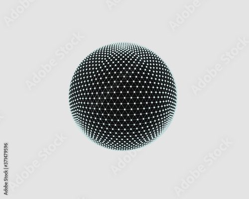 An black atomic array ball with small white balls © Robert