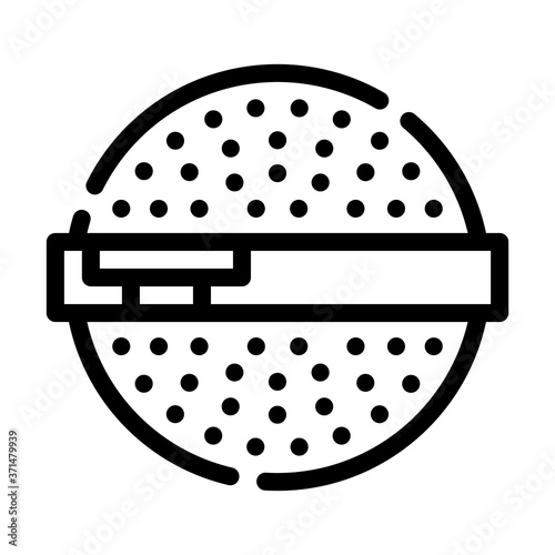 powder ball line icon vector isolated illustration