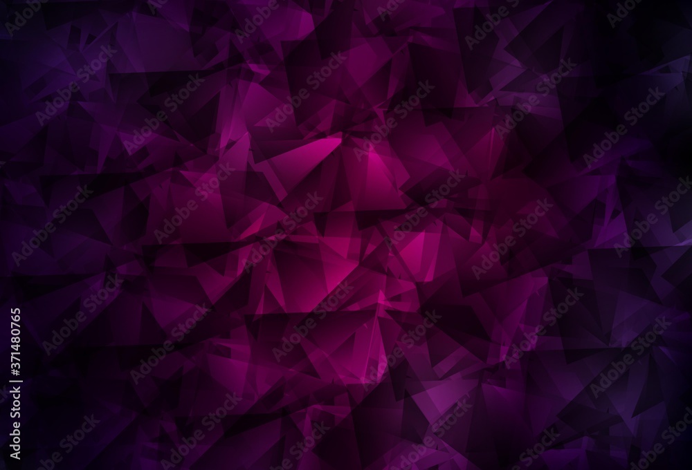 Dark Pink vector polygon abstract layout. Dark Pink vector polygon abstract layout.