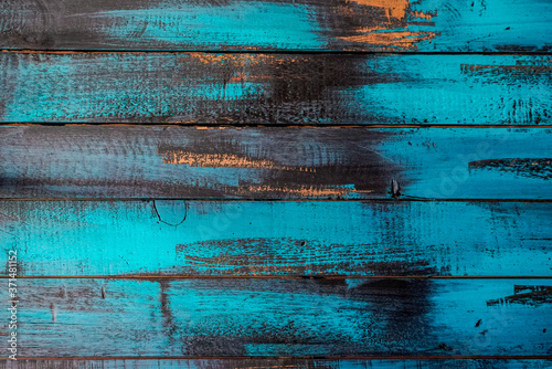blue old plank wooden background