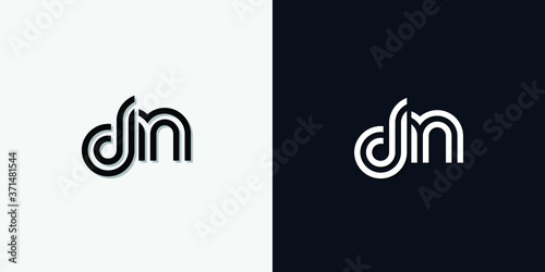 Modern Abstract Initial letter DN logo. This icon incorporate with two abstract typeface in the creative way.It will be suitable for which company or brand name start those initial.