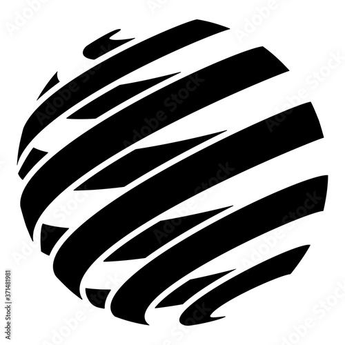 Spiral Ribbon Sphere Isolated Vector Illustration
