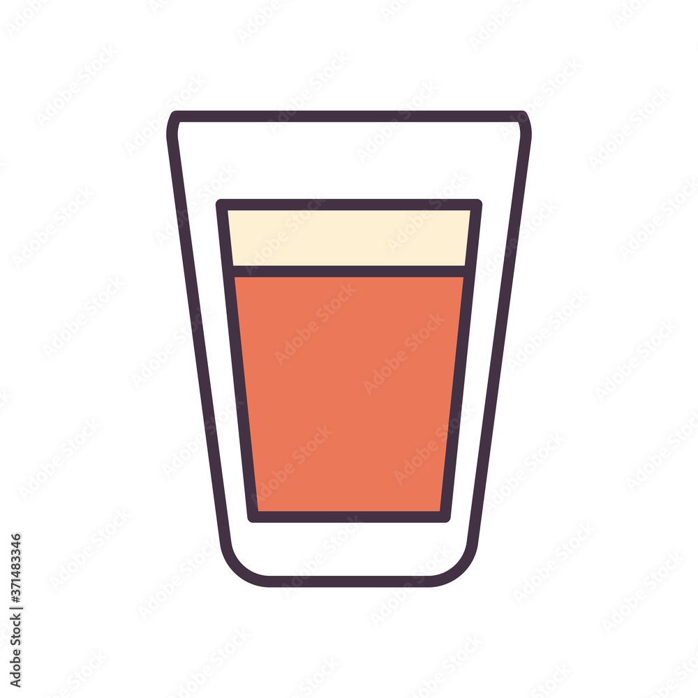 beer glass line and fill style icon vector design