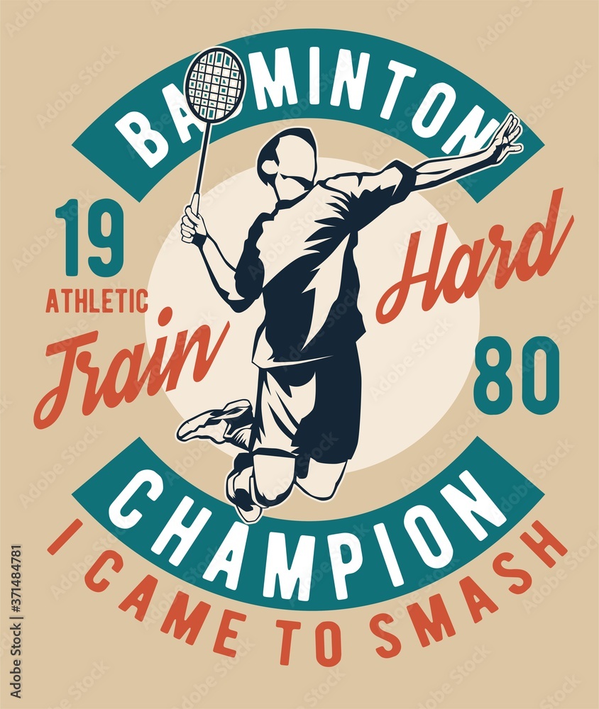 Fototapeta premium vintage retro poster for badminton