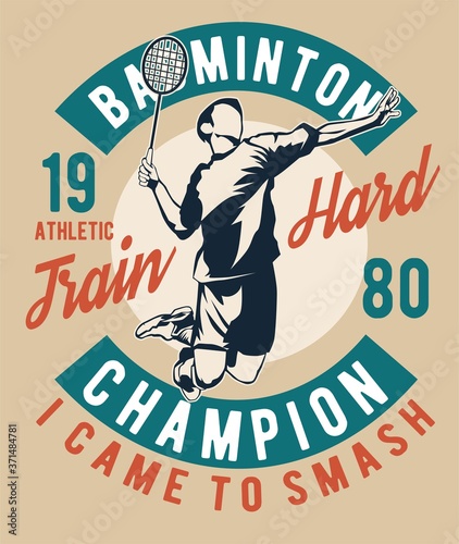 vintage retro poster for badminton