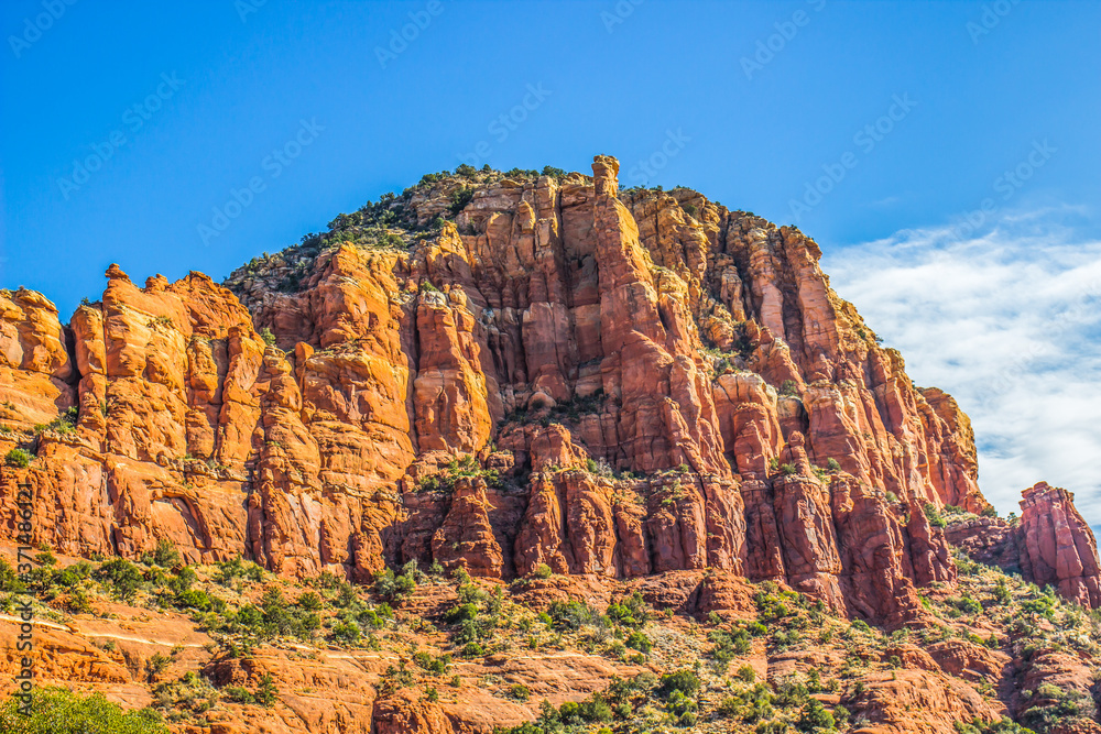 Red Rock Cliffs On Mountains In Arizona