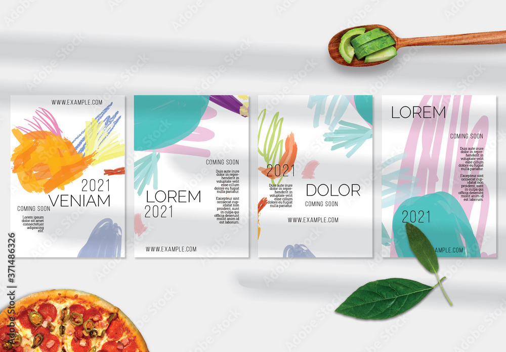 Abstract Marker Scribble Flyer Layout Stock Template | Adobe Stock
