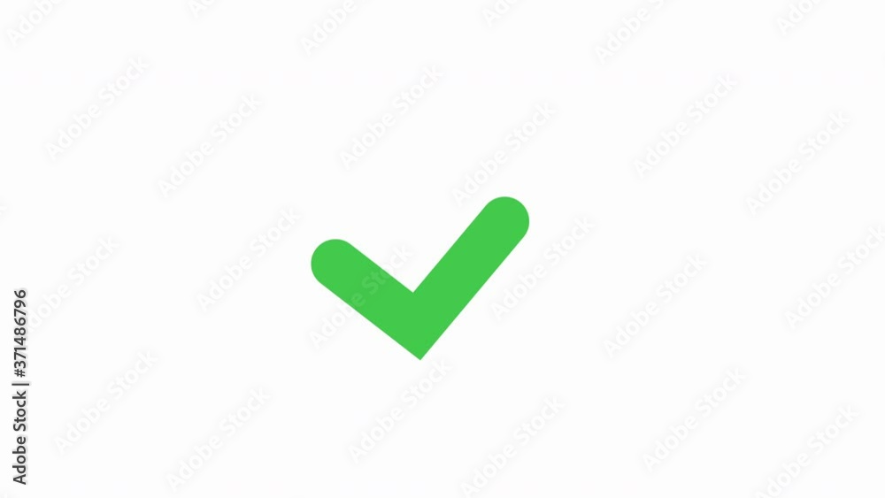 Animation in motion graphics of a check mark symbol. Symbolizing right. Motion Graphics.