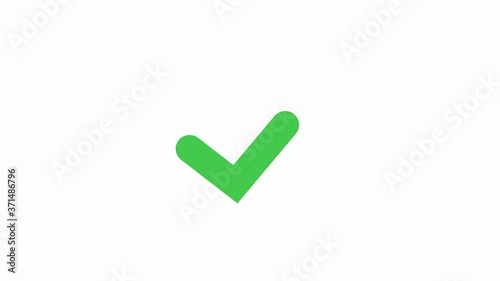 Animation in motion graphics of a check mark symbol. Symbolizing right. Motion Graphics.