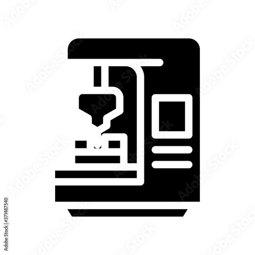 cnc computer numerical control glyph icon vector illustration