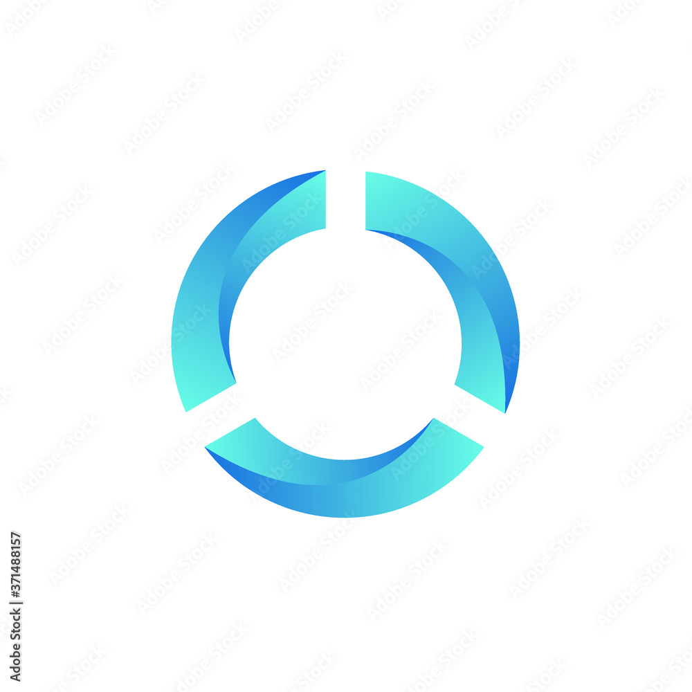 Letter O logo template. Business logo template. Circle technology icon. Stock illustration. Letter O logo template. Business logo template. Circle technology icon. Stock illustration.