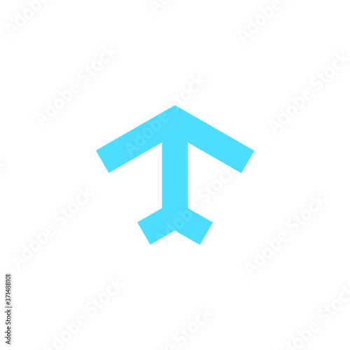 Flying airplane icon vector illustration. Abstract arrow sign, icon.