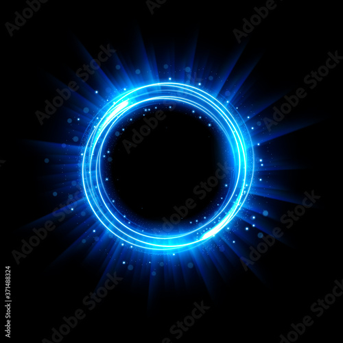 Abstract Glowing Circle, Elegant Illuminated Light ring. Vector Illustration