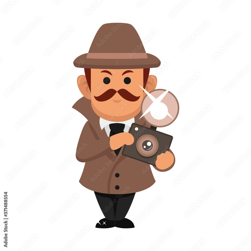 Detective mascot design illustration pose Detective mascot design illustration pose
