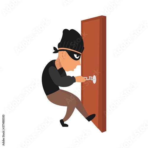 Thief when stealing mascot design illustration pose
