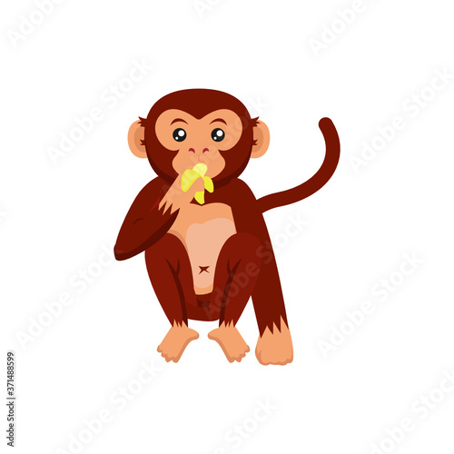 cute monkey animal design mascot illustration vector
