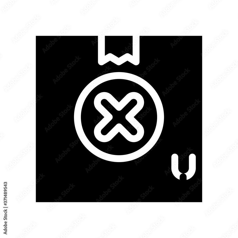 Obraz premium undelivered package box glyph icon vector illustration
