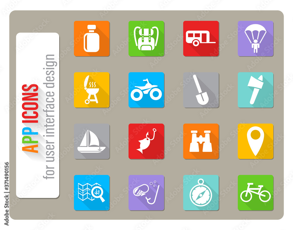 active recreation icon set