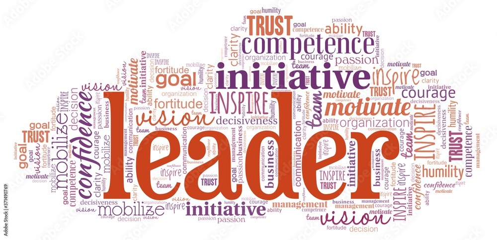 Fototapeta premium Leader word cloud isolated on a white background.