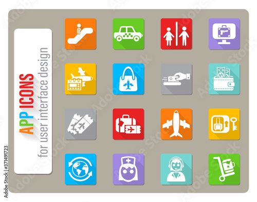 airport icon set photo