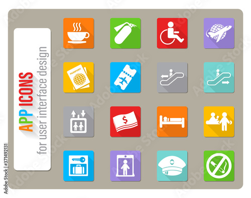 airport icon set photo