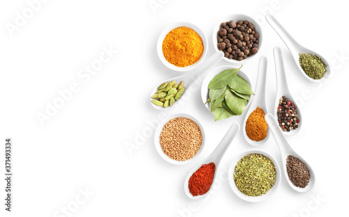 Various cooking ingredients, spices and herbs