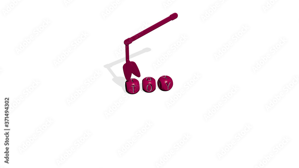 TOY 3D icon over cubic letters - 3D illustration for background and child TOY 3D icon over cubic letters - 3D illustration for background and child