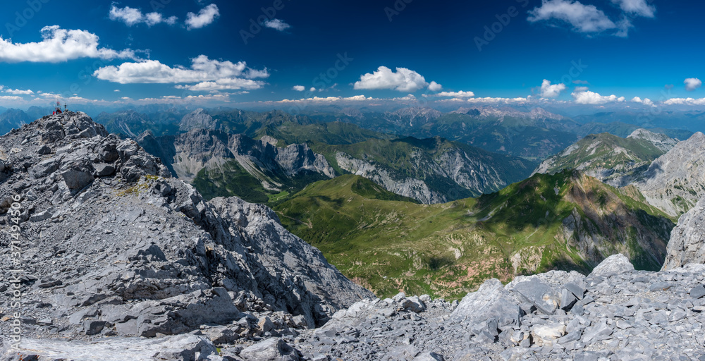 Summer day on the top of the Coglians, the highest mountain of Friuli-Venezia Giulia, Italy
