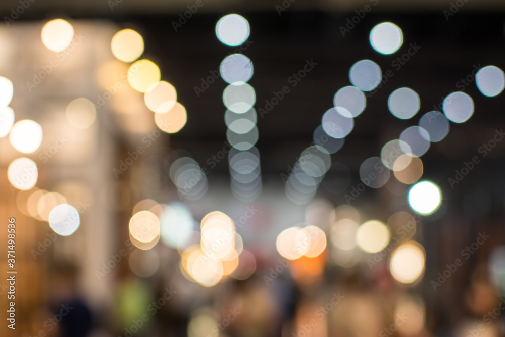 Abstract people walking in exhibition blurred background