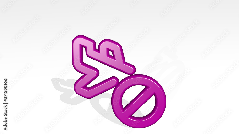 plane trip land cancel 3D icon casting shadow - 3D illustration for airplane and aircraft plane trip land cancel 3D icon casting shadow - 3D illustration for airplane and aircraft
