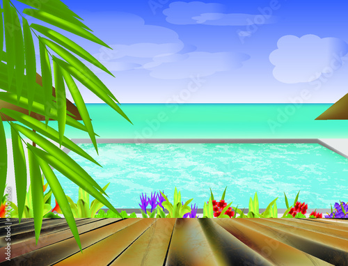 swimming pool on the tropical island
