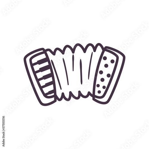 accordion instrument line style icon vector design