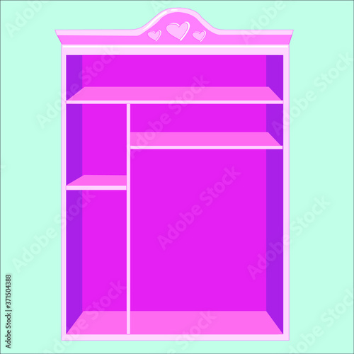 wardrobe room pink vector 