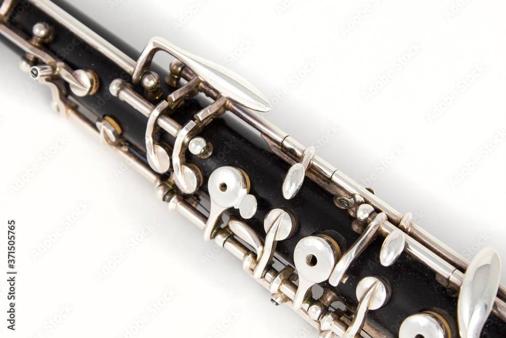 Fototapeta premium Oboe isolated on white background. Woodwind instrument
