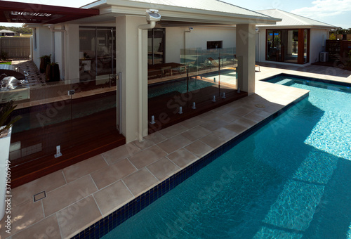 A large swimming pool at house backyard  © JRstock