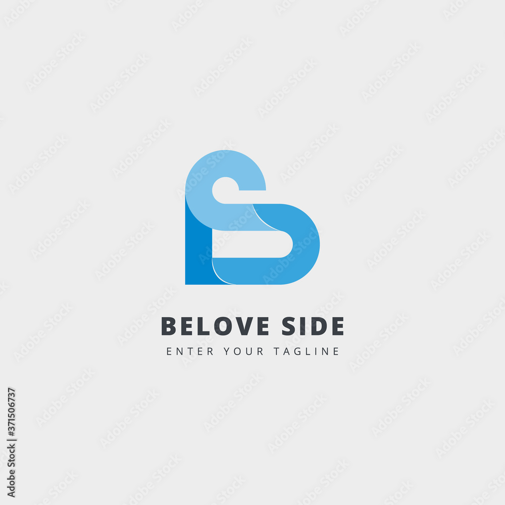 BS Letter Logo Design with Background Vector Illustration Template.