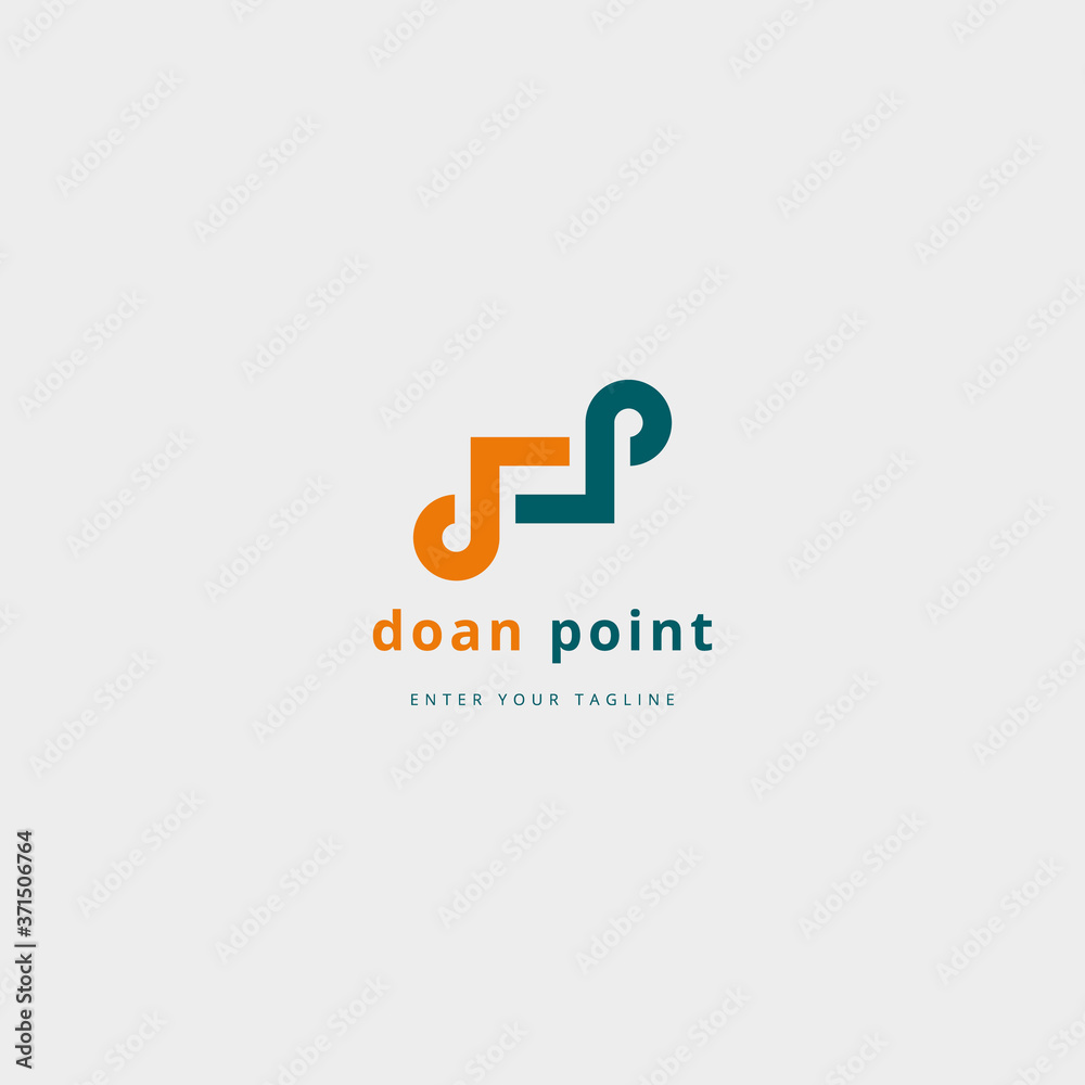 Initial letter dp or pd logo template with simplicity symbol in flat design monogram illustration