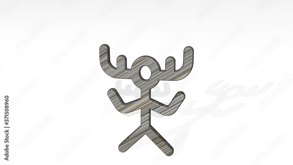 PRIMITIVE SYMBOLS SHAMAN 3D icon standing on the floor - 3D illustration for background and ancient PRIMITIVE SYMBOLS SHAMAN 3D icon standing on the floor - 3D illustration for background and ancient